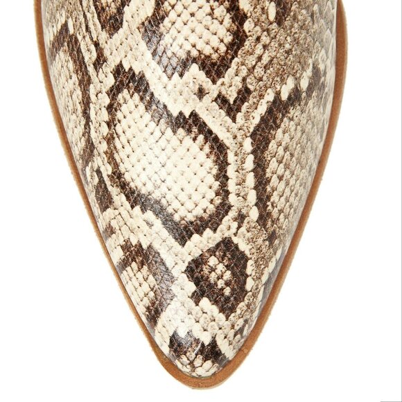 FREDA SALVADOR Julia Mid Calf BOOTS 6 36 Vanilla Snake Embossed LEATHER NEW $625 - Picture 3 of 10